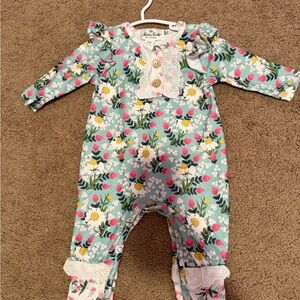 Marie Nicole Floral Baby Romper